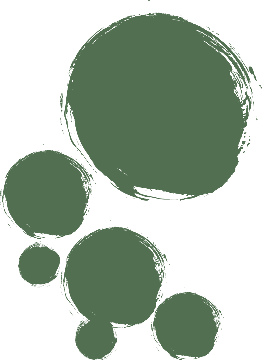 Büsche von oben, runde Kleckse